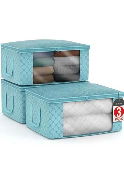 Arabest Foldable Storage Bag Organizers, with Carry Handles, for Clothes, Bla...