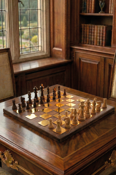 MiniVagon Premium Doğal Ahşap Satranç Takımı Lüks El İşçiliği Taşlar Dahil 37...