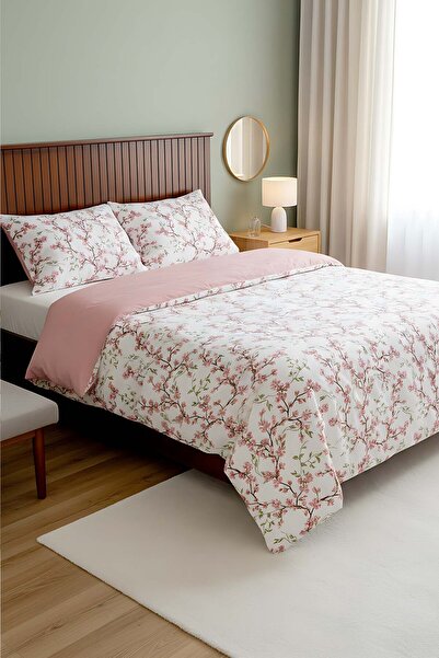 Rivaİstanbul Sakura Sa deznom Pamuk lu Bračni Set posteljine