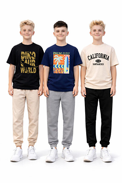 twins tailors Σετ για αγόρια 3-τεμαχίων πακέτο με τύπωμα Βαμβάκι τεμαχίων Μαύ...