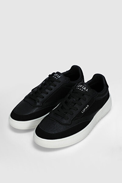 Lufian Erkek Siyah Bağcıklı Spor Ayakkabı Casual Sneaker