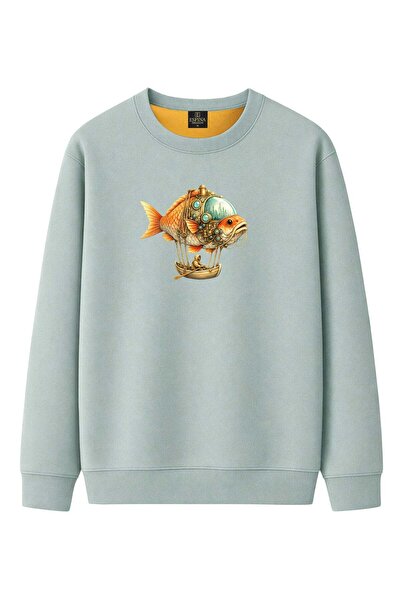 Espina Premium Unisex Balloon Fish Printed Sweatshirt