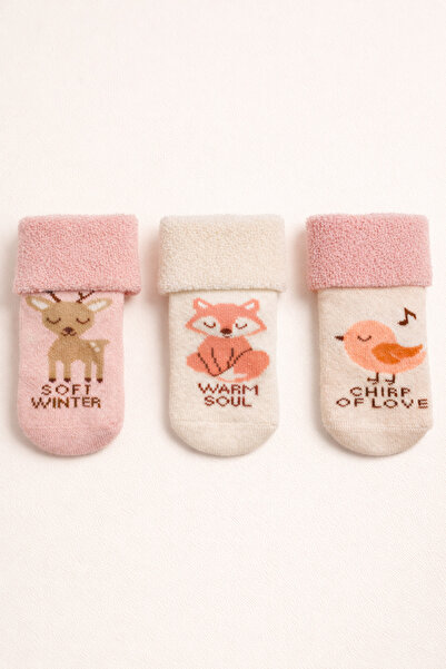 Katia&Bony Baby 3-Pack Animal Patterned Towel Socks