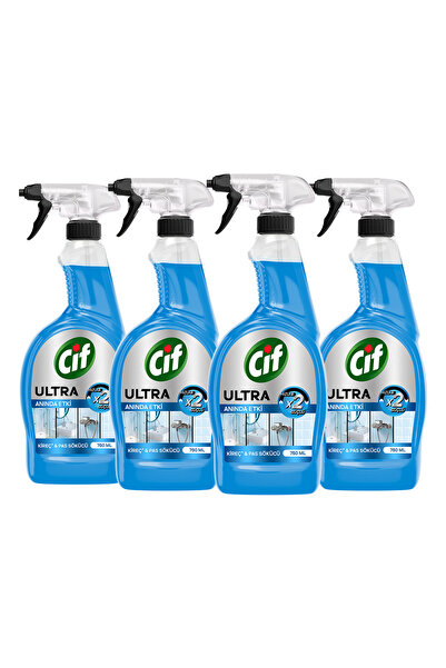 Cif Ultra Sprey Kireç ve Pas Sökücü 750 ml x4