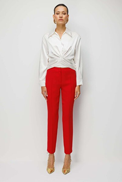 Ekol High Waist Slim Leg Trousers