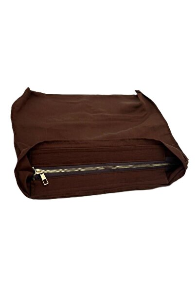 angel çanta aksesuar 30X25 cm Sewn Zippered Lining Dark Brown Color