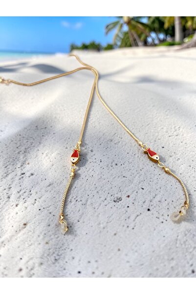 SAVETTE Glasses Chain with Red Fish Figure, Gift Accessory, Glasses Hanger