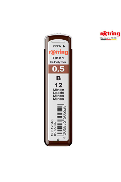 Rotring Set 12 mine creion 0.5mm B cu Rezistenta Extra la Rupere