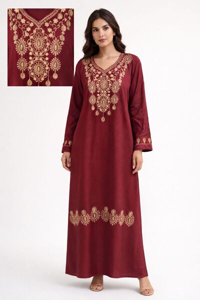 Kareem Miss Salma Women's Cotton jalabiya with luxurious oriental embroidery,...