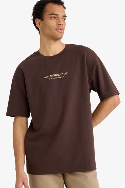 DeFacto Bărbați tricou F8097AX/BN192 MARO