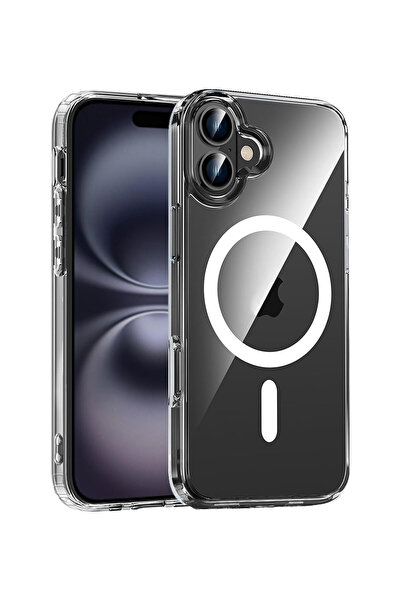 VERTEK Husa Silicon Transparent Magnetic, Protectie Camere, pentru iPhone 16,...