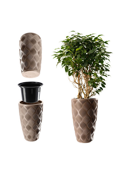 KADAX Ghiveci cu insert, capac pentru ghiveci, 48 cm, înălțime din plastic, bej