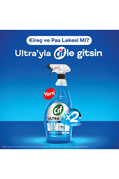 Cif Ultra Sprey Kireç ve Pas Sökücü 750 ml x4