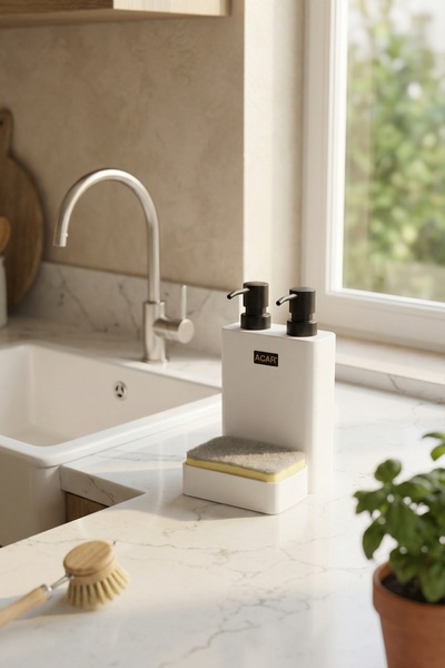 ACAR Marissa dozator za tečni sapun, pakovanje od 2 komada, beli - 740 ml