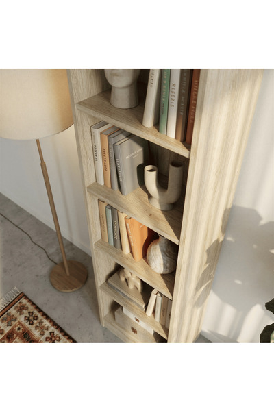 MUSVENUS EMA Olibo Kitaplık / Çok Amaçlı 6 Raflı Modern Dolap