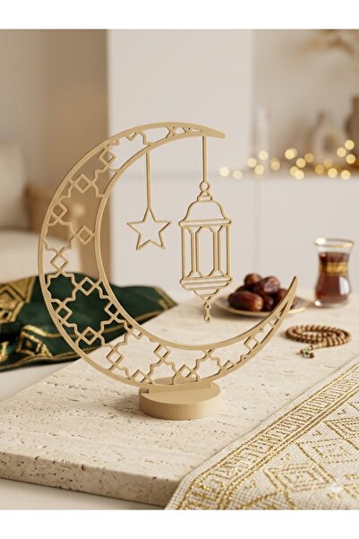 Merka Ramazan Dekorasyonu Hilal Ve Yıldız Figürlü Kandil Süsü - İslami Ev Dekoru