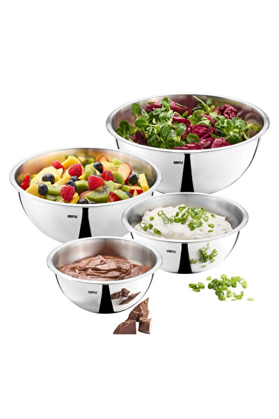 GEFU Cavaro Paslanmaz Çelik Kase Seti 4 Parça 1 L - 1,5 L - 2,7 L - 3,5 L