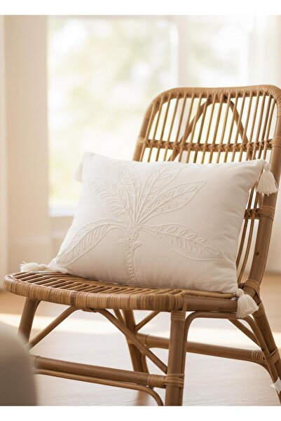 The Mia Tasseled Cushion Cream 35X50Cm