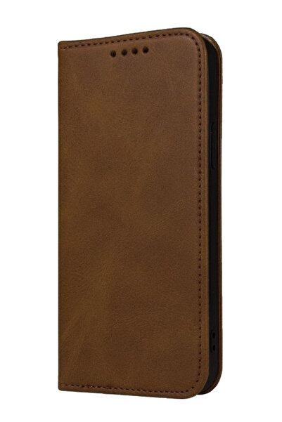 VERTEK Κομψή θήκη βιβλίου για Xiaomi Redmi Note 14 5G, Μαγνητικό κλείσιμο, καφέ