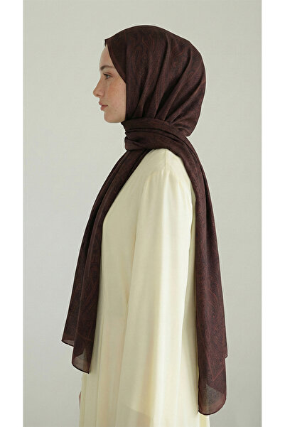 Karaca Elegant Patterned Vual İ Silk Al - Bordo