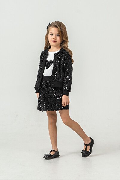 Miniminnakkidswear طقم بناتي مزين بالترتر مكون من 3 قطع (يجب اختيار مقاس أكبر)