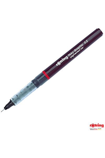 Rotring Grafică Liner cu tehnologie de cerneală gratuită 0,2 mm neagră pentru...