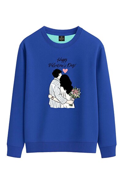 Espina Premium Happy Valentine’S Day Floral Hugging Regular Fit Sweatshirt