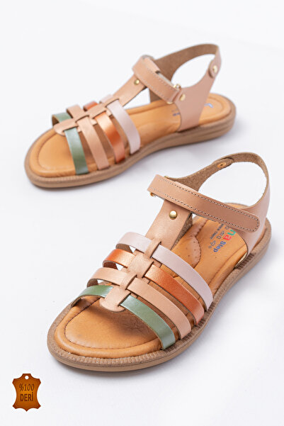 lina step Genuine Leather Orthopedic Vaketa Multicolor Girl Sandals