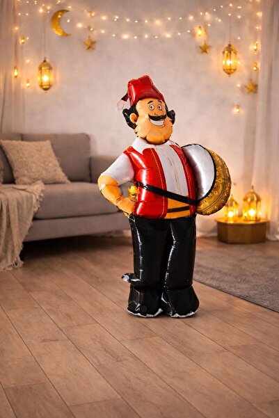 GIFT Ramazan Davulcu Balon 118x76 cm – Ayakta Duran Büyük Boy Folyo Dekor – İ...