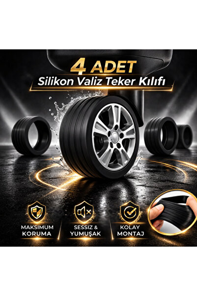 PAWNEST Silikon Bagaj Tekerlek Kılıf – Dayanıklı, Sessiz, Darbe Emici Valiz K...