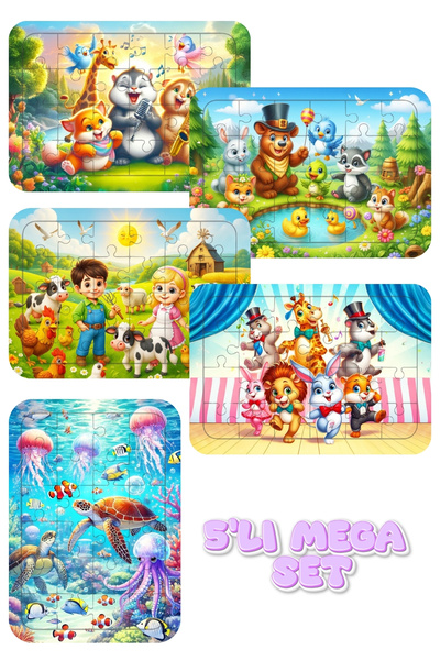 CA Games 5-Piece Mega Set, Each with 24 Pieces, 29X18Cm, Educational-Learning...