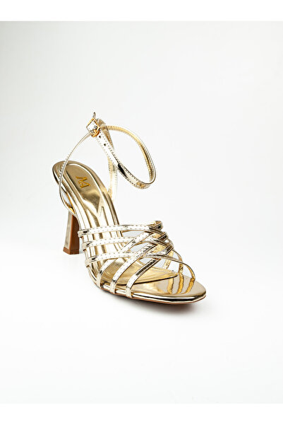 Moda Arena 148 Γυναικεία βραδινά παπούτσια με χρυσό τακούνι