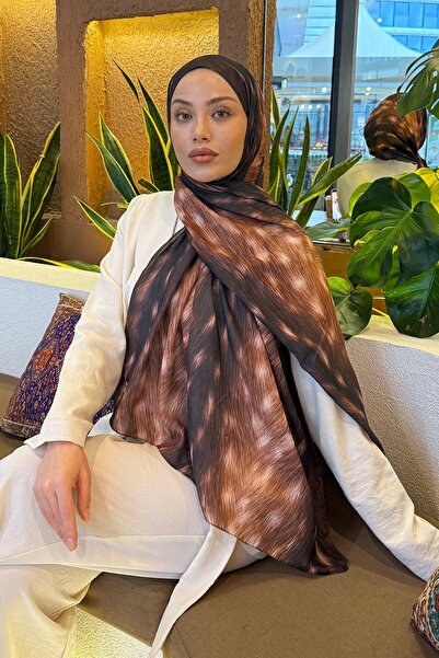 lamelif Ceylan Desen Soft Shawl Brown
