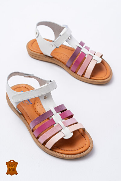 lina step Genuine Leather Orthopedic Vaketa Multicolor Girl Sandals