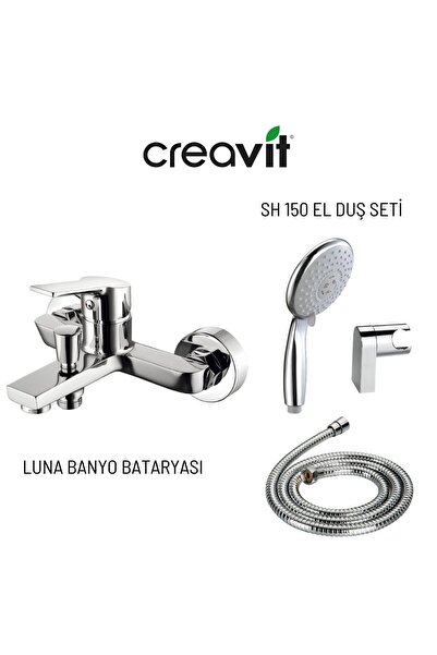 Creavit Luna Banyo Bataryası LN2500 ve Mafsallı El Duş Seti 3F SH150