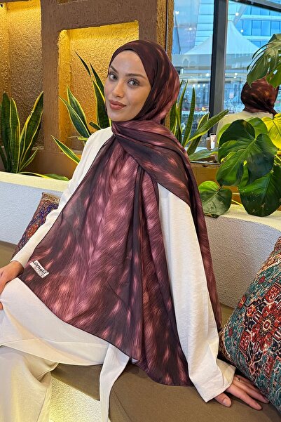 lamelif Ceylan Desen Soft Şal Bordo