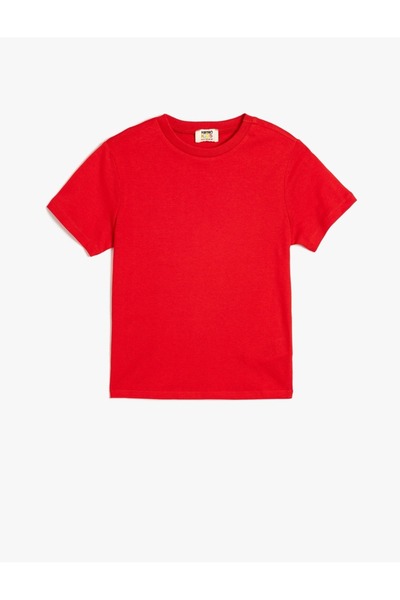 Koton Kids Tricou de bază pentru băiat, cu mânecă scurtă, cu decolteu, bumbac