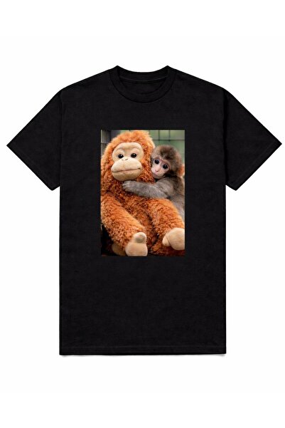 LELVANİ Abandoned Monkey and His Toy Printed T-Shirt
