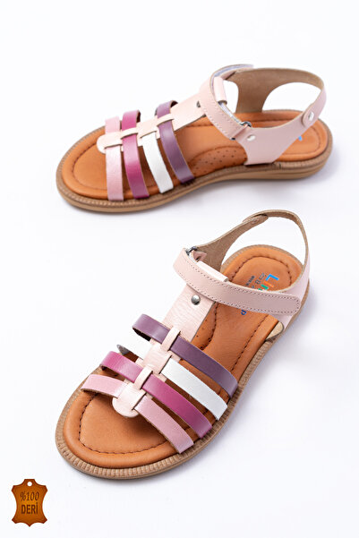 lina step Genuine Leather Orthopedic Vaketa Multicolor Girl Sandals