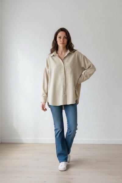 Entarim Cotton Owersi̇ze Maternity Shirt