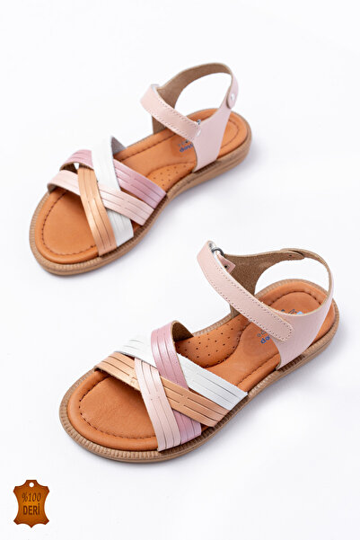 lina step Genuine Leather Orthopedic Vaketa Multicolor Girl Sandals
