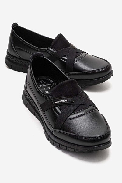 CCWAY AYAKKABI Ležerna ženska obuća CRNA KOŽA