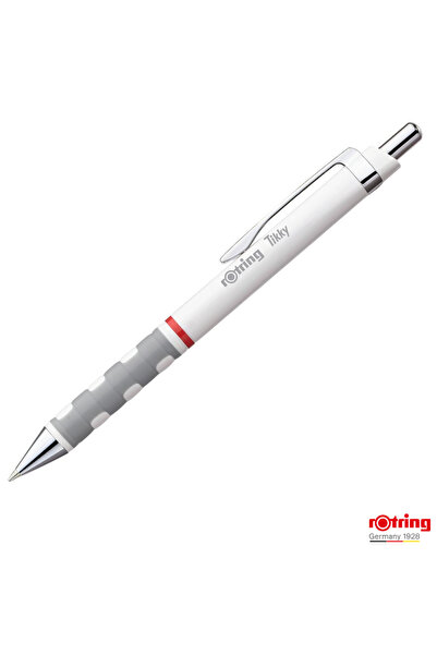 Rotring Tikky 3 White Pen with Clip, Jumbo Blue Ink 0.7mm