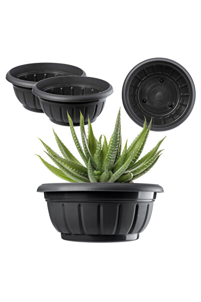 KADAX Capac pentru ghiveci, 38 cm, bol de cimitir, plastic, antracit