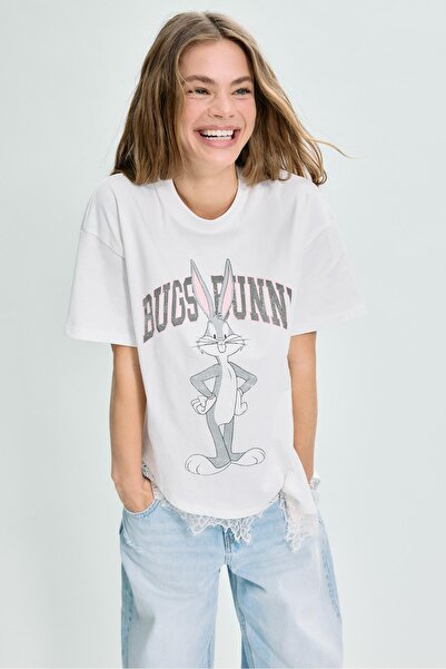 Stradivarius Bugs Bunny dantelli t-shirt
