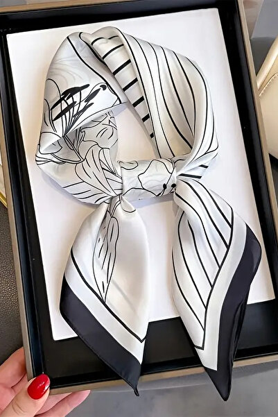 Behills Bandană pentru femei, eșarfă pătrată cu model din țesătură de raion, ...