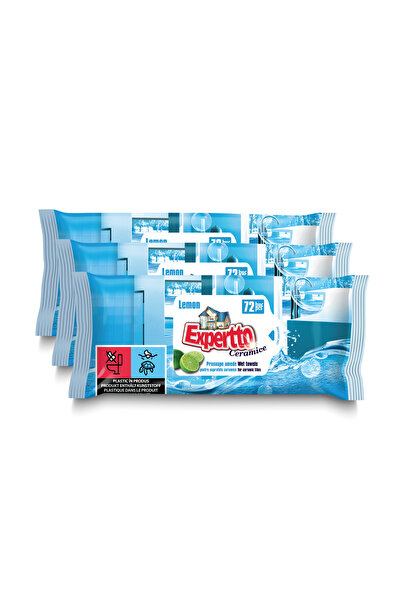Expertto Set of 3 wet wipes for ceramic surfaces, 72 pcs, lemon Smart Lock