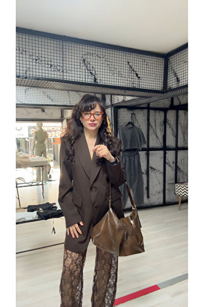 VENTUS MODA&ÇANTA Oversize Ceketli Dantel Pantolon Takım