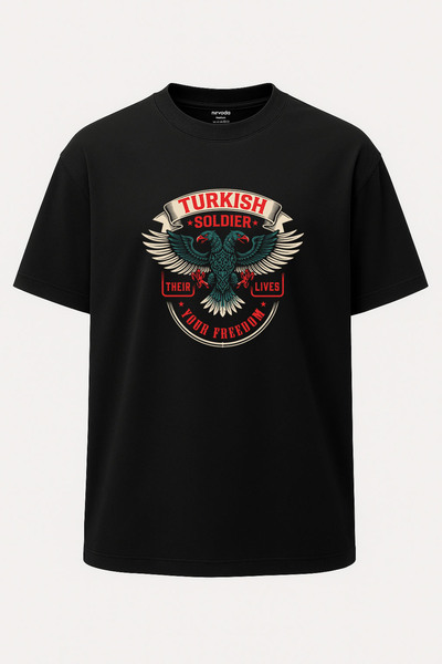 nirvoda Oversized Turkish Soldier Turkish Military Seljuk Eagle Printed Unise...