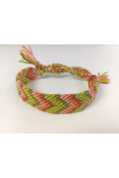 Semler | Örgü Elişi El Örgüsü Bileklik Çok Renkli Geleneksel Desenler